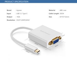 Адаптер Ugreen USB Type-C- VGA - Image 7