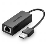 Ugreen USB 2.0 Сетевой адаптер 10/100 Мбит /с Черный 10 см