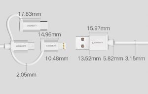 UGREEN MFI Кабель 3 in 1 Type C, Micro USB, Lightning 1 M White - Image 11